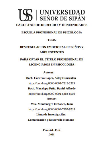 Desregulación emocional en niños y adolescentes