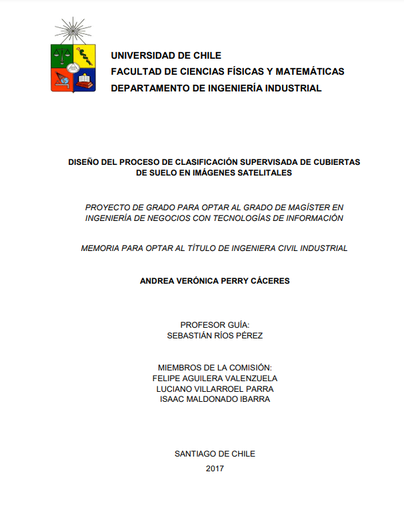 Diseño del proceso de clasificación supervisada de cubiertas de suelo en imágenes satelitales