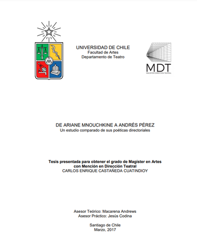 De Ariane Mnouchkine a Andrés Pérez : un estudio comparado de sus poéticas directoriales.