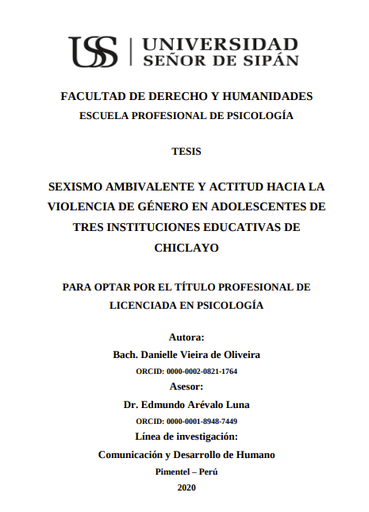 Sexismo ambivalente y actitud hacia la violencia de género en adolescentes de tres instituciones educativas de Chiclayo