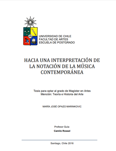 Hacia una interpretación de la notación de la música contemporánea