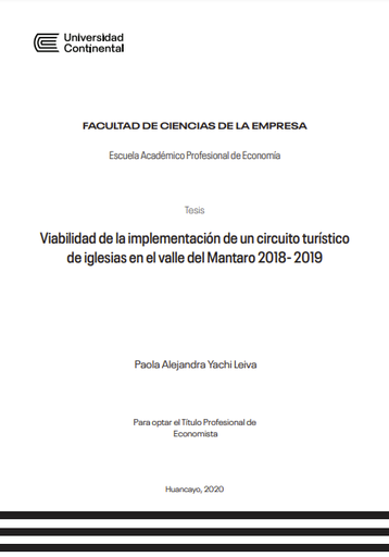 Viabilidad de la implementación de un circuito turístico de iglesias en el valle del Mantaro 2018- 2019