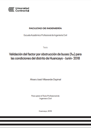 Validación del factor por obstrucción de buses (fbb) para las condiciones del distrito de Huancayo