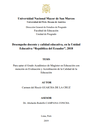 Desempeño docente y calidad educativa, en la Unidad Educativa "República del Ecuador", 2018