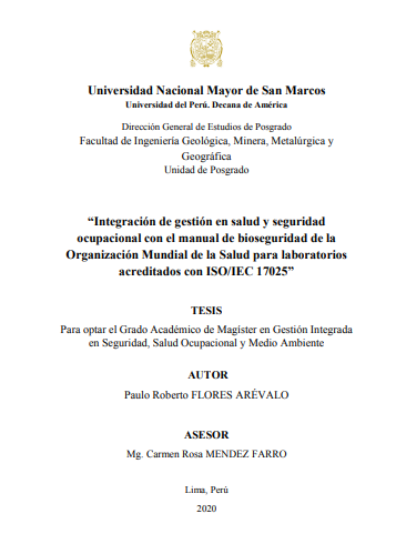 Integración de gestión en salud y seguridad ocupacional con el manual de bioseguridad