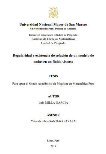 Regularidad y existencia de solución de un modelo de ondas en un fluido viscoso