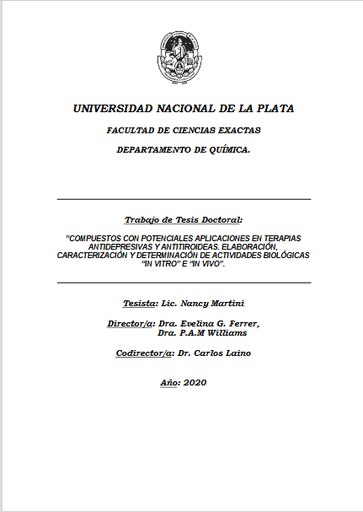 Compuestos con potenciales aplicaciones en terapias antidepresivas y antitiroideas