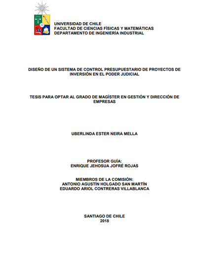 Diseño de un sistema de control presupuestario de proyectos de inversión en el Poder Judicial