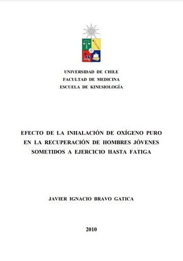 Efecto de la inhalación de oxígeno puro en la recuperación de hombres jóvenes sometidos a ejercicio hasta fatiga