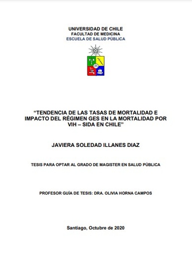 Tendencia de las tasas de mortalidad e impacto del régimen ges en la mortalidad por VIH - SIDA en Chile