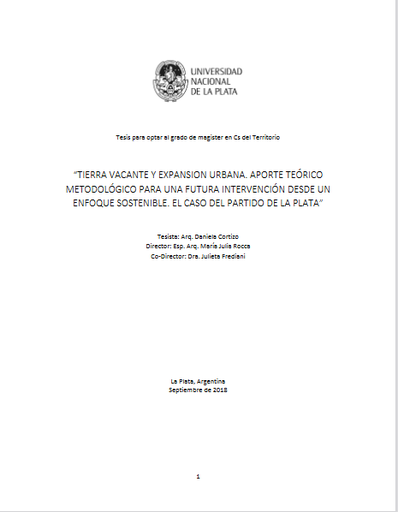 Tierra vacante y expansión urbana