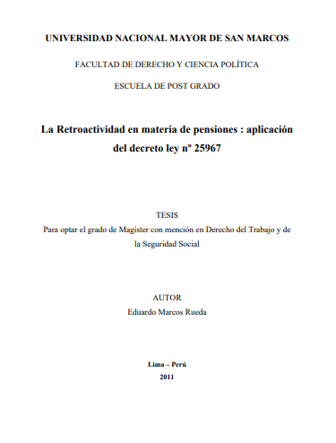 La Retroactividad en materia de pensiones